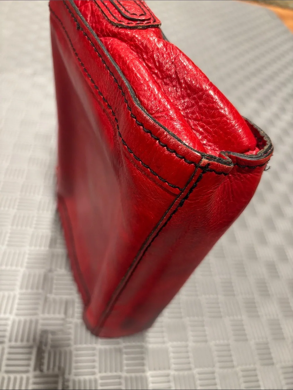 Red Leather Crossbody Bag for Women